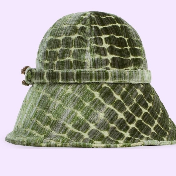 Gucci NWT green velvet bucket hat with Dionysus new with dustbag 57 cm - Picture 3 of 6